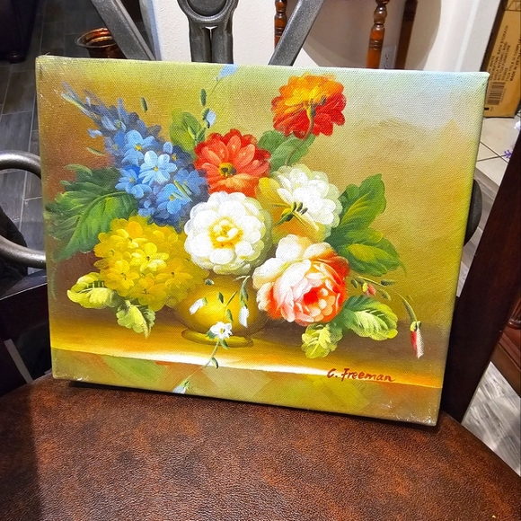 Dalia Floral print on canvas - Picture 1 of 3